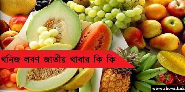 খনিজ লবণ জাতীয় খাবার কি কি