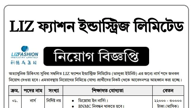 নার্স নিয়োগ বিজ্ঞপ্তি ২০২৫