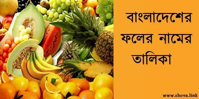 বাংলাদেশের ফলের নামের তালিকা