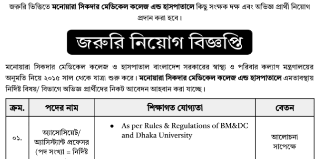 মনোয়ারা সিকদার মেডিকেল কলেজ ও হাসপাতাল